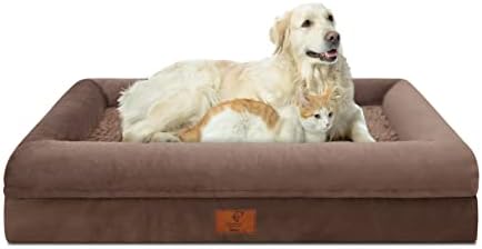 מיטת כלבים של Yiruka XL, מיטת כלבים אורטופדית, מיטת כלבים רחיצה עם [חיזוק נשלף], מיטת כלבים אטומה למים עם קרקעית